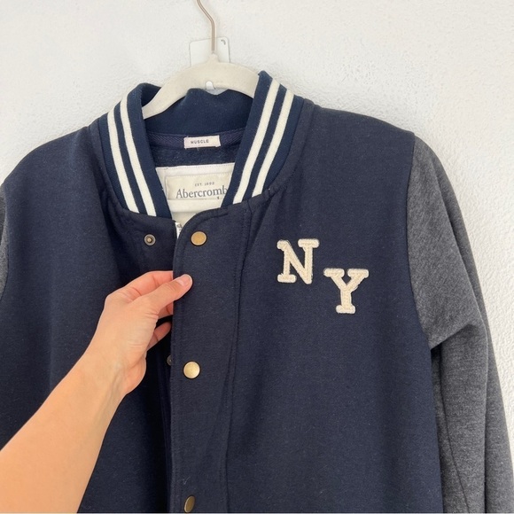 Abercrombie & Fitch Rare Varsity Bomber Basrball Jacket XL - Picture 2 of 9